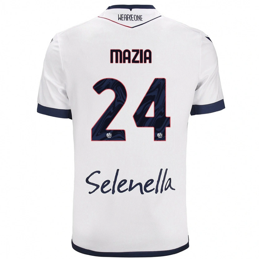 Danxen Kinder Andrea Mazia #24 Weiß Königsblau Auswärtstrikot Trikot 2024/25 T-Shirt