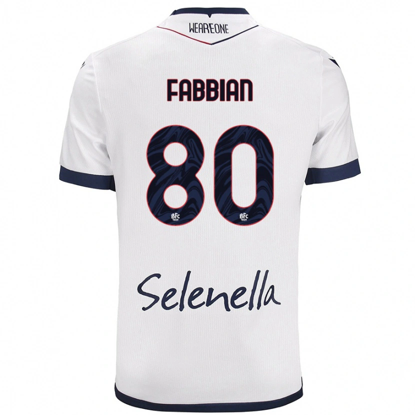 Danxen Kinder Giovanni Fabbian #80 Weiß Königsblau Auswärtstrikot Trikot 2024/25 T-Shirt