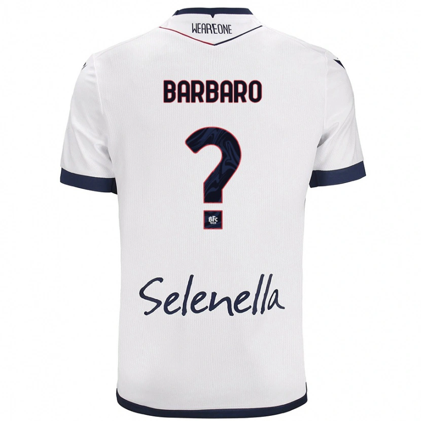 Danxen Kinder Giacomo Barbaro #0 Weiß Königsblau Auswärtstrikot Trikot 2024/25 T-Shirt