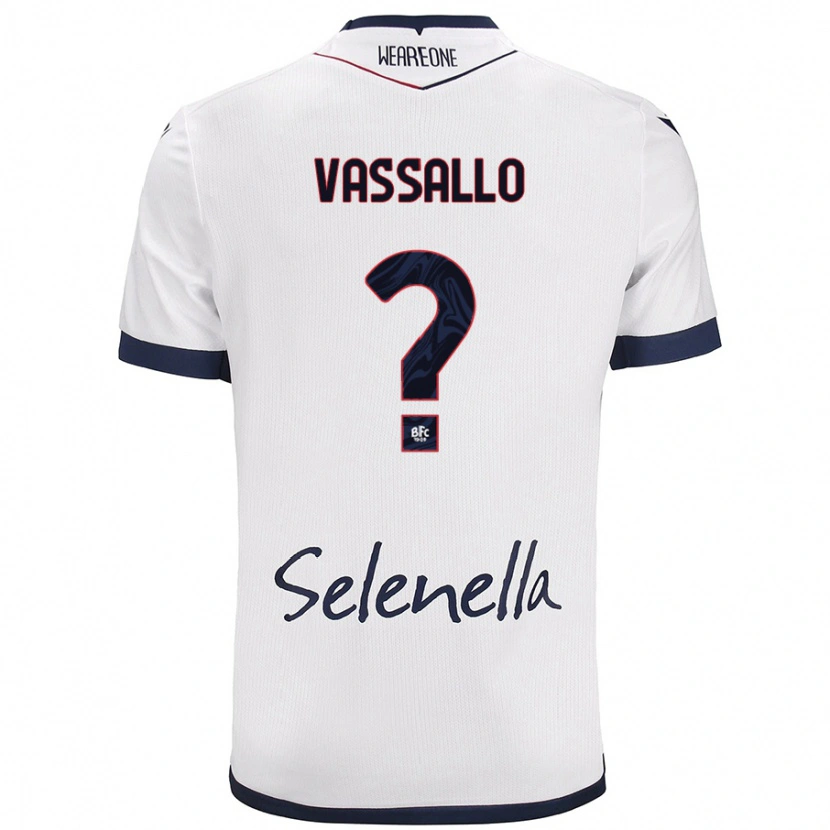 Danxen Kinder Giacomo Vassallo #0 Weiß Königsblau Auswärtstrikot Trikot 2024/25 T-Shirt