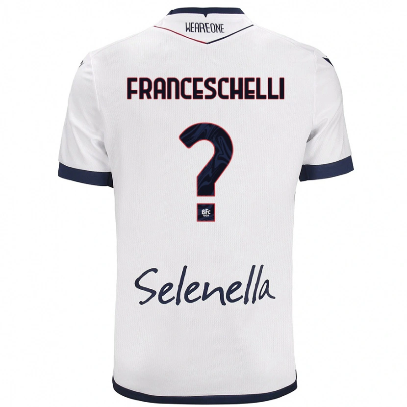 Danxen Kinder Matteo Franceschelli #0 Weiß Königsblau Auswärtstrikot Trikot 2024/25 T-Shirt