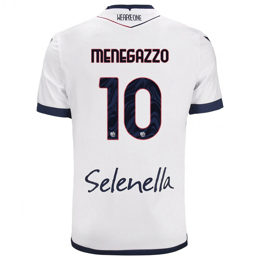 Danxen Kinder Lorenzo Menegazzo #10 Weiß Königsblau Auswärtstrikot Trikot 2024/25 T-Shirt