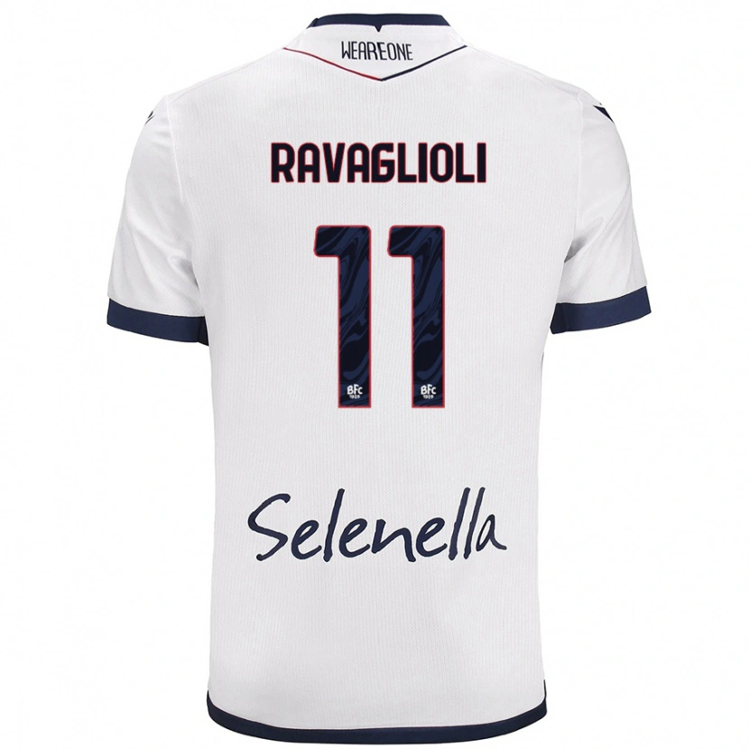 Danxen Kinder Tommaso Ravaglioli #11 Weiß Königsblau Auswärtstrikot Trikot 2024/25 T-Shirt