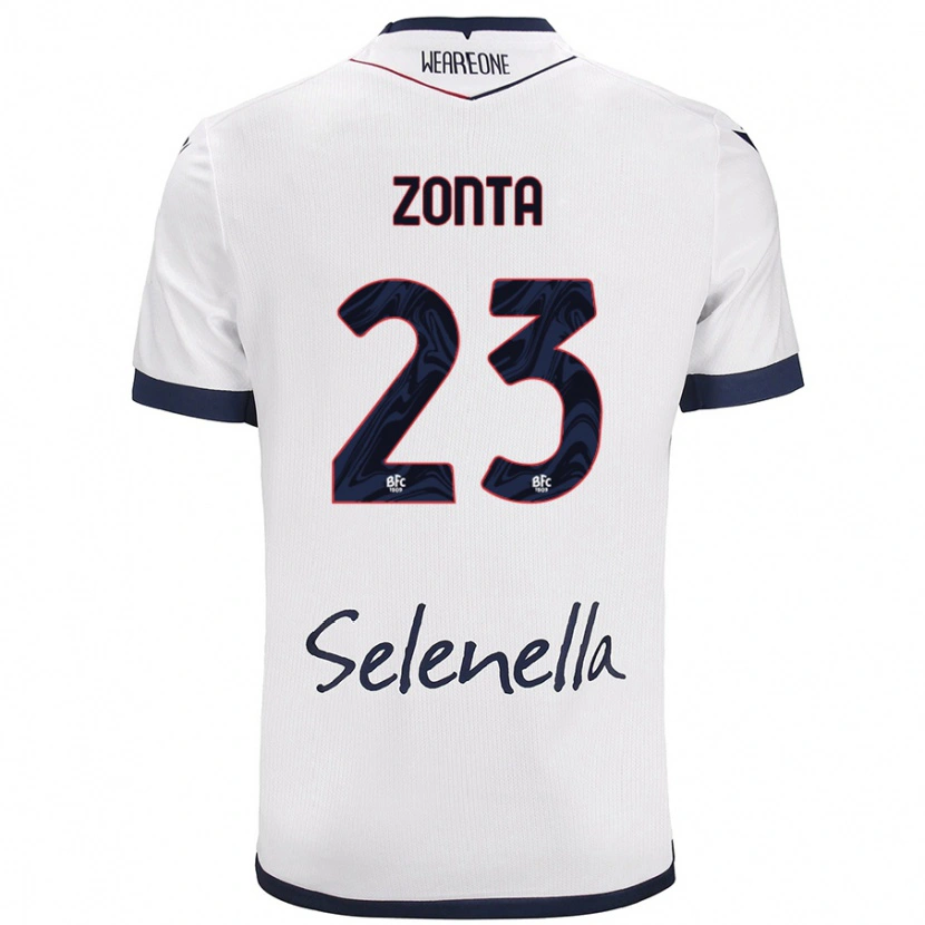 Danxen Kinder Alessandro Zonta #23 Weiß Königsblau Auswärtstrikot Trikot 2024/25 T-Shirt