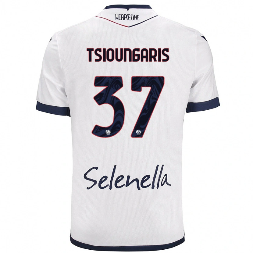 Danxen Kinder Theodoros Tsioungaris #37 Weiß Königsblau Auswärtstrikot Trikot 2024/25 T-Shirt