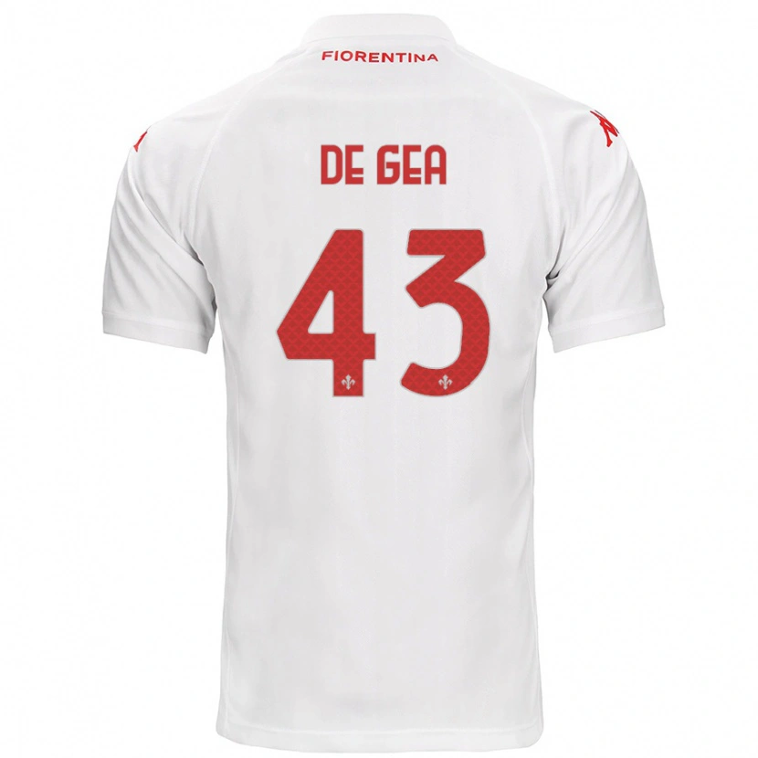 Danxen Kinder David De Gea #43 Weiß Auswärtstrikot Trikot 2024/25 T-Shirt