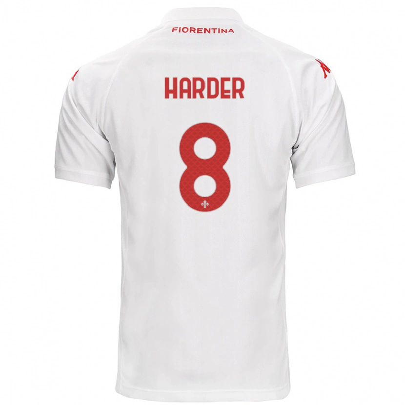 Danxen Kinder Jonas Harder #8 Weiß Auswärtstrikot Trikot 2024/25 T-Shirt