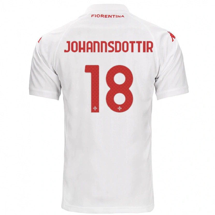 Danxen Kinder Alexandra Jóhannsdóttir #18 Weiß Auswärtstrikot Trikot 2024/25 T-Shirt