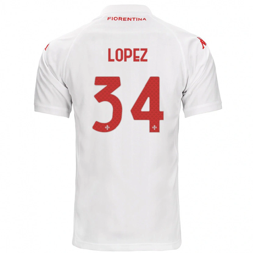 Danxen Kinder Lucas López #34 Weiß Auswärtstrikot Trikot 2024/25 T-Shirt