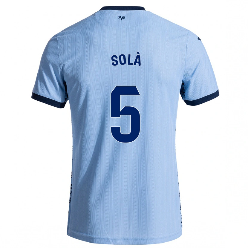 Danxen Kinder Arnau Solà #5 Himmelblau Auswärtstrikot Trikot 2024/25 T-Shirt
