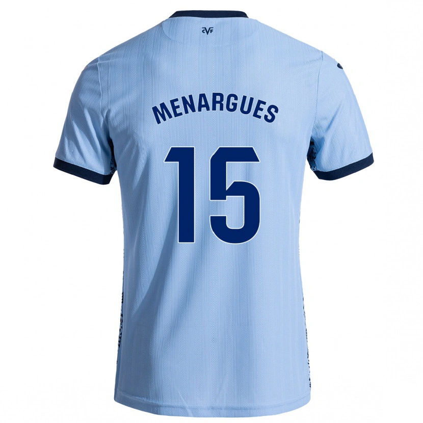 Danxen Kinder Joseda Menargues #15 Himmelblau Auswärtstrikot Trikot 2024/25 T-Shirt