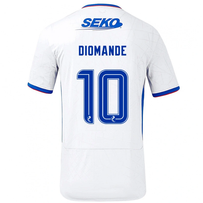 Danxen Kinder Mohamed Diomandé #10 Weiß Blau Auswärtstrikot Trikot 2024/25 T-Shirt