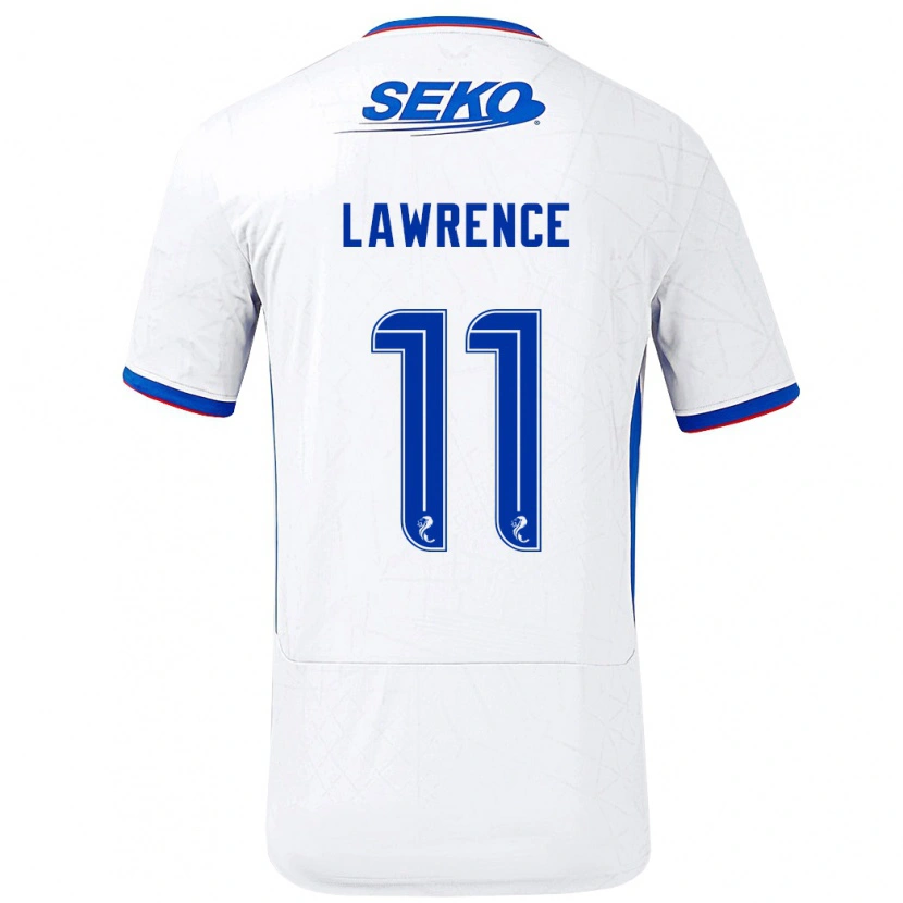Danxen Kinder Tom Lawrence #11 Weiß Blau Auswärtstrikot Trikot 2024/25 T-Shirt