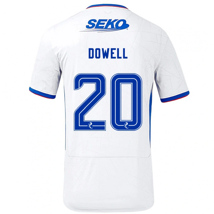 Danxen Kinder Kieran Dowell #20 Weiß Blau Auswärtstrikot Trikot 2024/25 T-Shirt