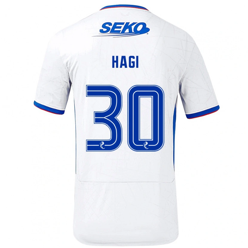 Danxen Kinder Ianis Hagi #30 Weiß Blau Auswärtstrikot Trikot 2024/25 T-Shirt