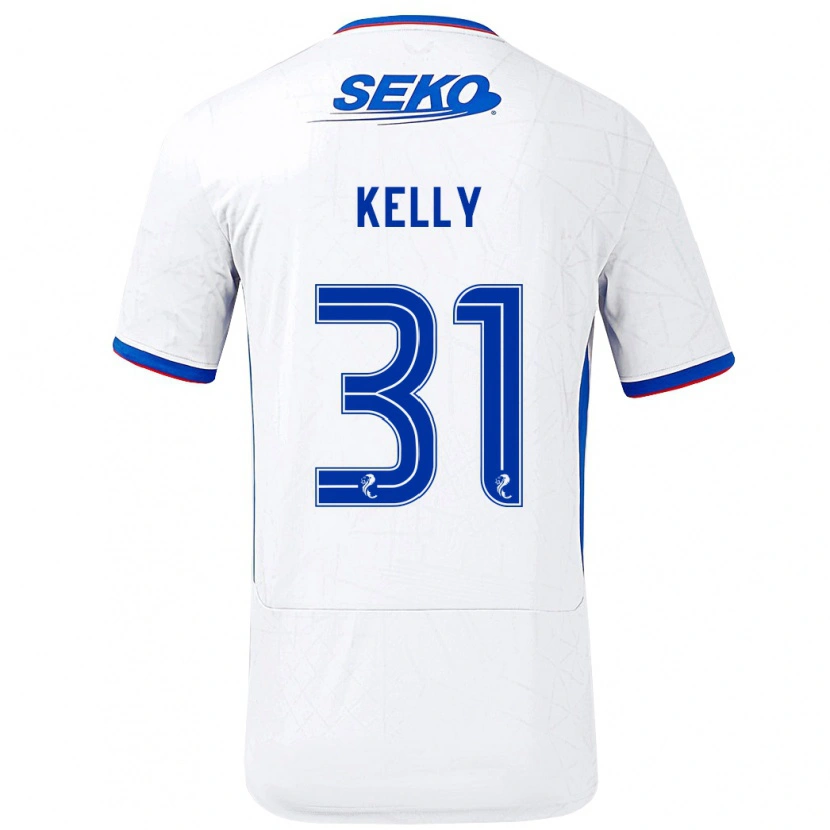 Danxen Kinder Liam Kelly #31 Weiß Blau Auswärtstrikot Trikot 2024/25 T-Shirt