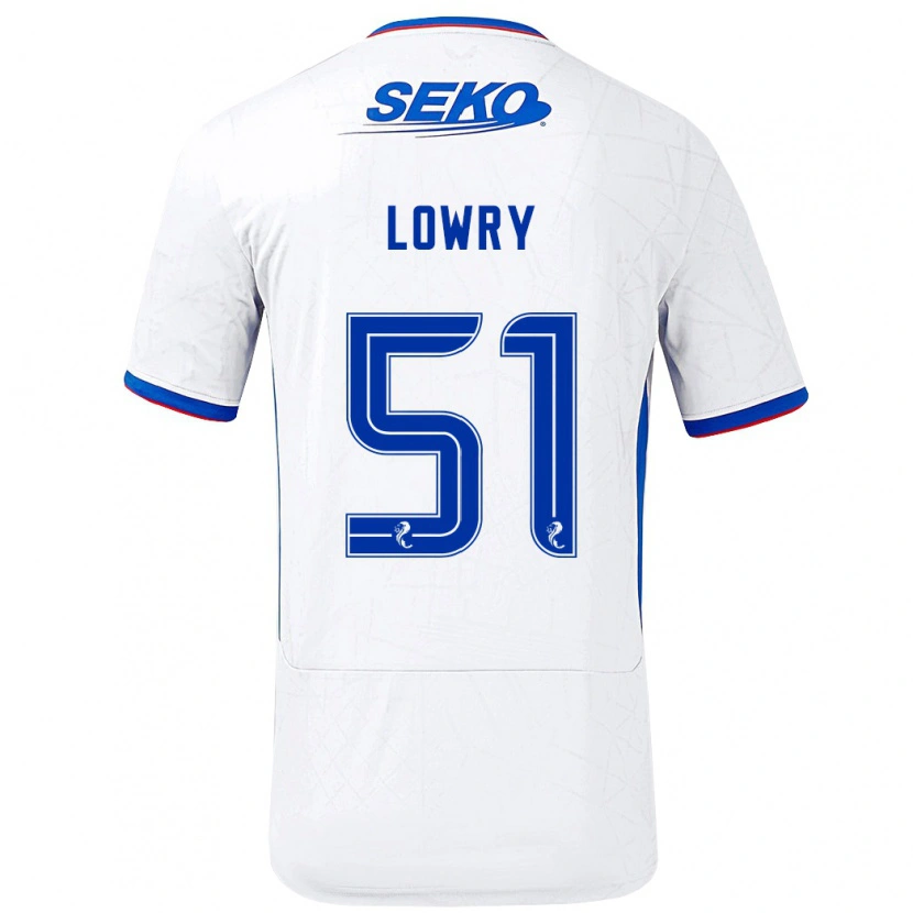 Danxen Kinder Alex Lowry #51 Weiß Blau Auswärtstrikot Trikot 2024/25 T-Shirt