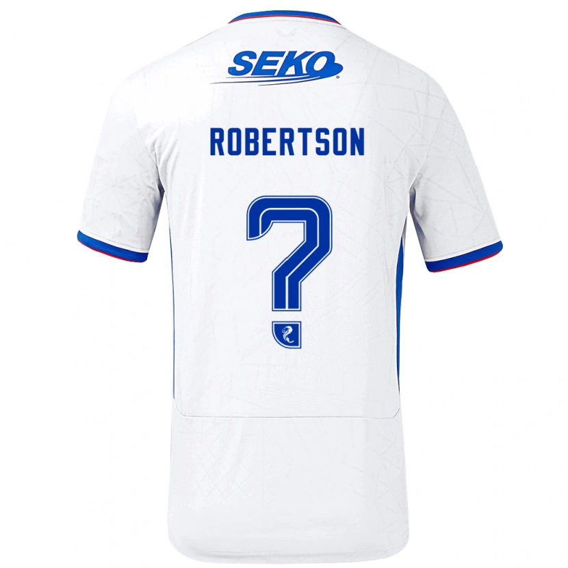 Danxen Kinder Kerr Robertson #0 Weiß Blau Auswärtstrikot Trikot 2024/25 T-Shirt