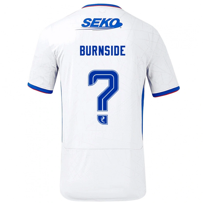 Danxen Kinder Callum Burnside #0 Weiß Blau Auswärtstrikot Trikot 2024/25 T-Shirt