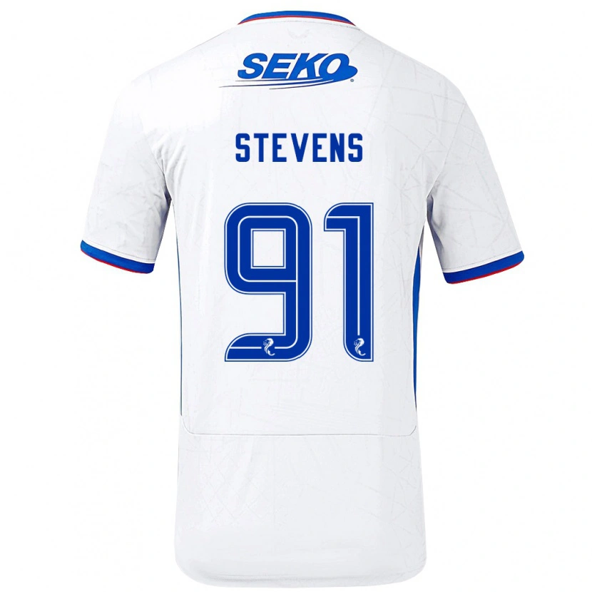 Danxen Kinder Archie Stevens #91 Weiß Blau Auswärtstrikot Trikot 2024/25 T-Shirt