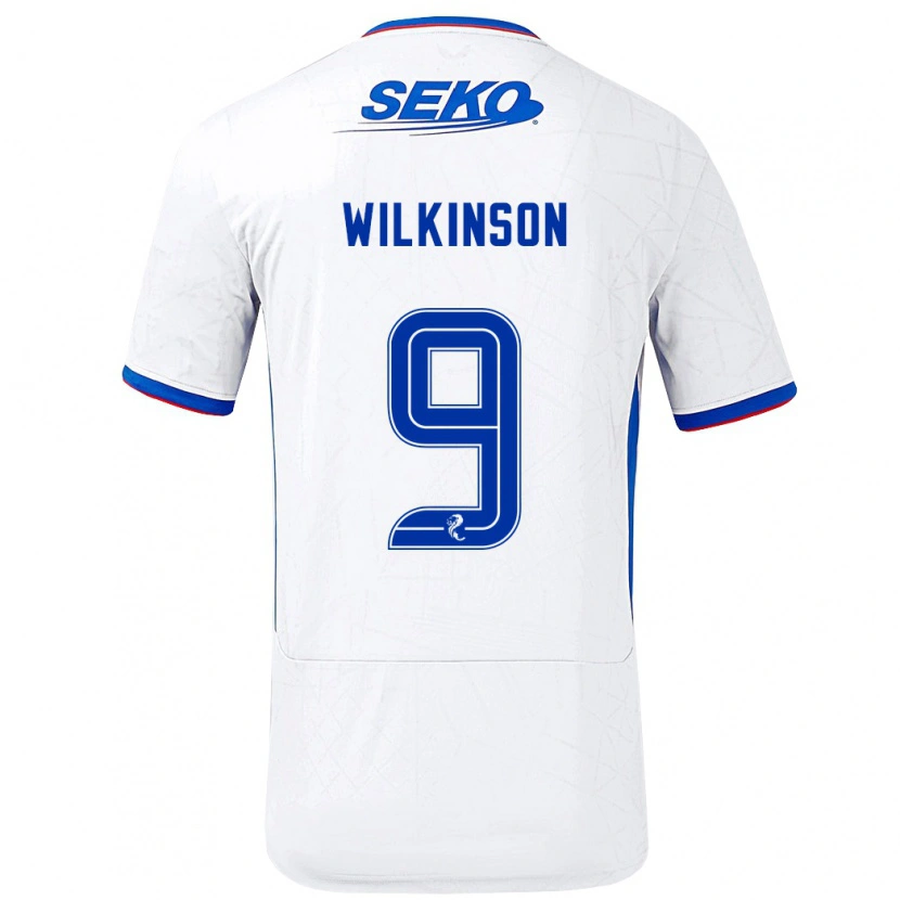 Danxen Kinder Katie Wilkinson #9 Weiß Blau Auswärtstrikot Trikot 2024/25 T-Shirt