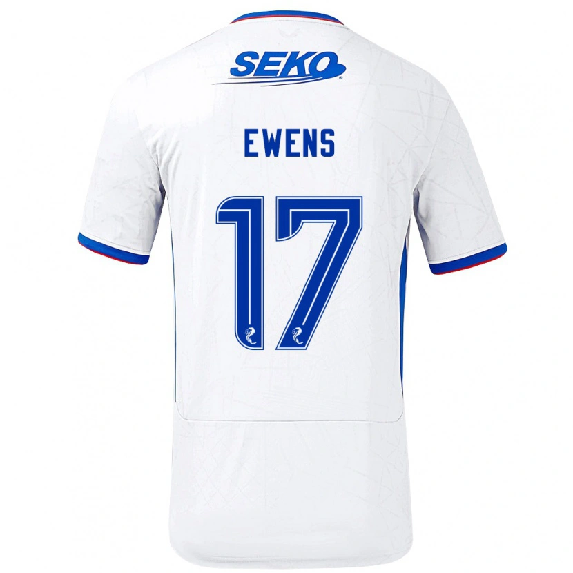 Danxen Kinder Sarah Ewens #17 Weiß Blau Auswärtstrikot Trikot 2024/25 T-Shirt