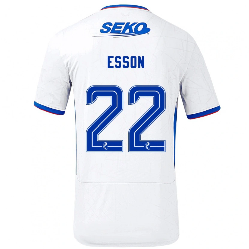 Danxen Kinder Victoria Esson #22 Weiß Blau Auswärtstrikot Trikot 2024/25 T-Shirt