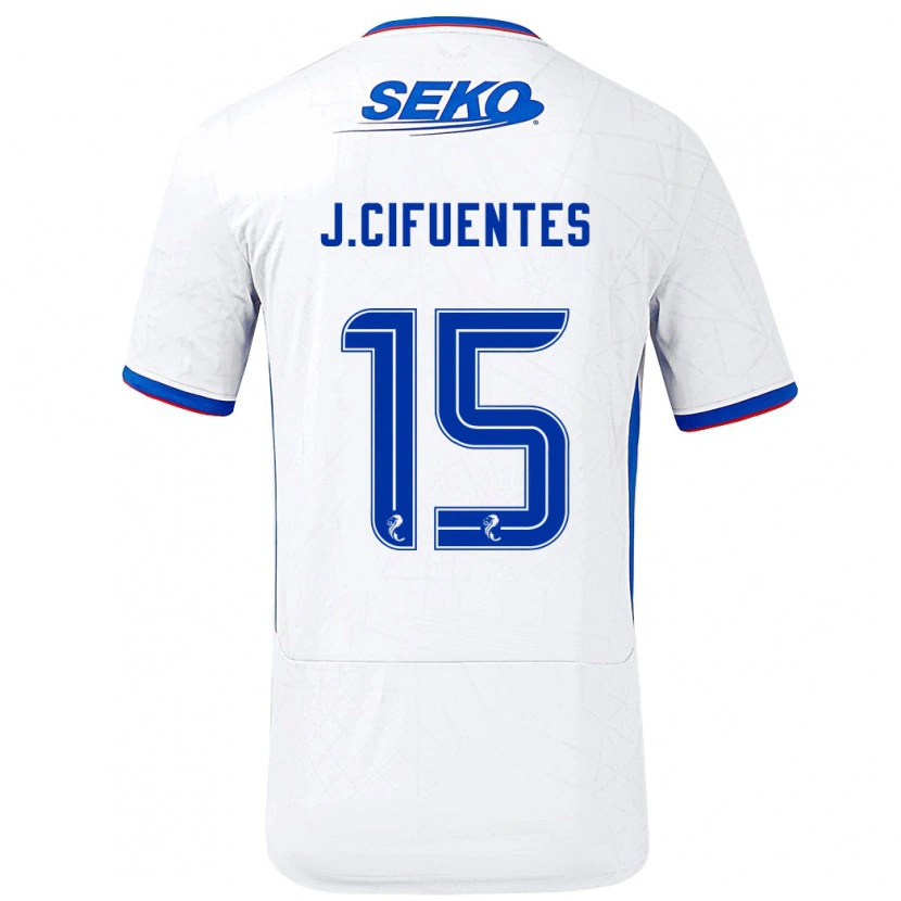 Danxen Kinder José Cifuentes #15 Weiß Blau Auswärtstrikot Trikot 2024/25 T-Shirt
