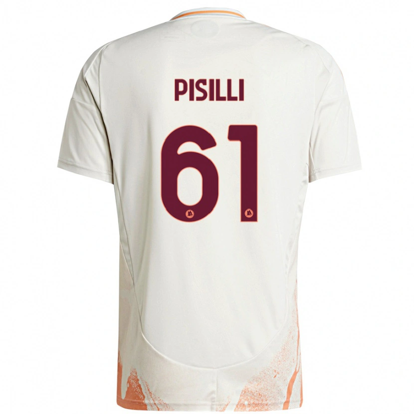 Danxen Kinder Niccolò Pisilli #61 Cremeweiß Orange Auswärtstrikot Trikot 2024/25 T-Shirt
