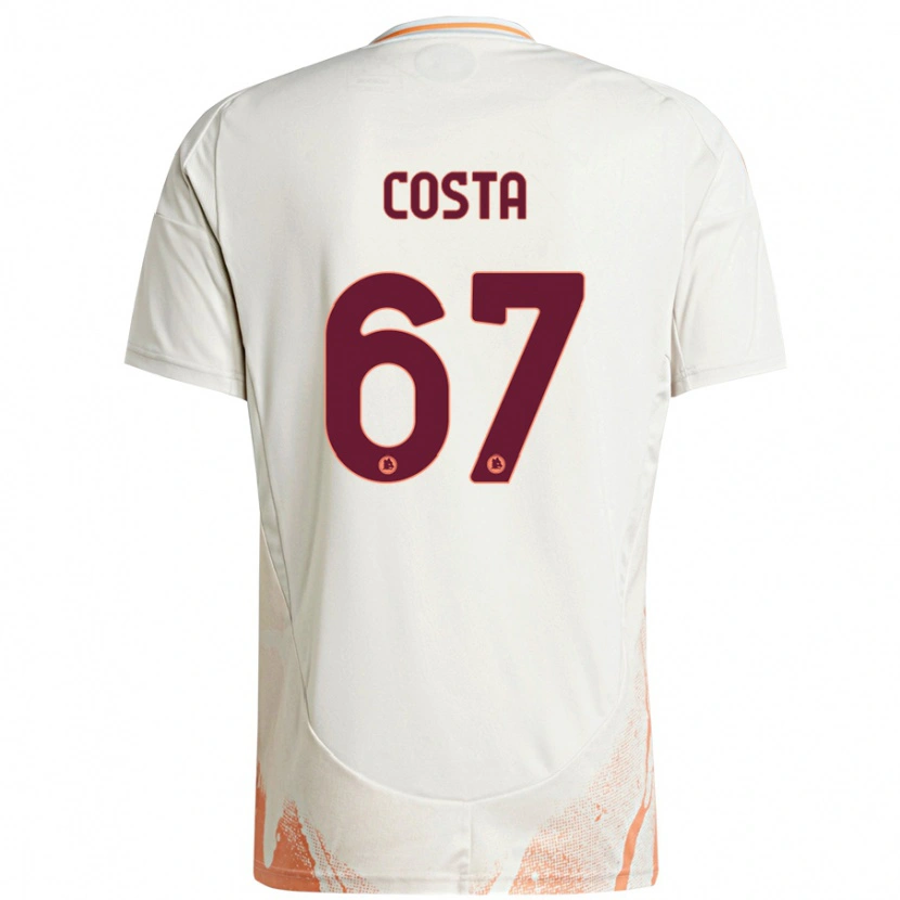 Danxen Kinder João Costa #67 Cremeweiß Orange Auswärtstrikot Trikot 2024/25 T-Shirt