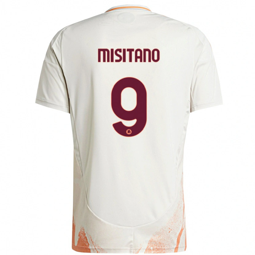 Danxen Kinder Giulio Misitano #9 Cremeweiß Orange Auswärtstrikot Trikot 2024/25 T-Shirt
