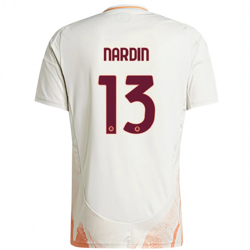 Danxen Kinder Federico Nardin #13 Cremeweiß Orange Auswärtstrikot Trikot 2024/25 T-Shirt