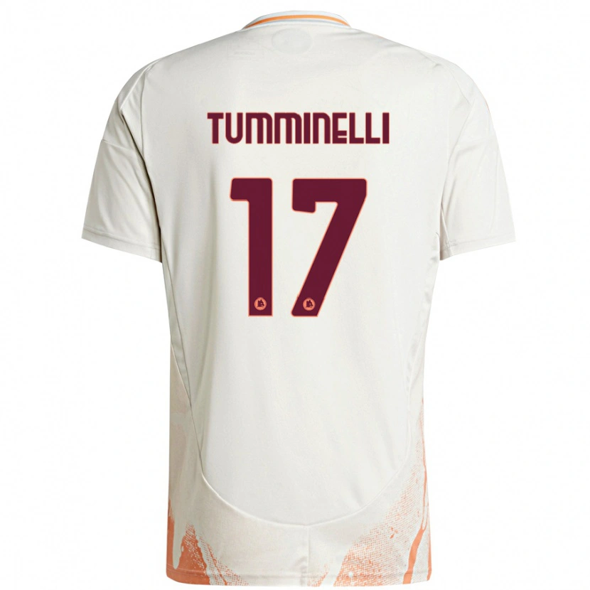 Danxen Kinder Gianmarco Tumminelli #17 Cremeweiß Orange Auswärtstrikot Trikot 2024/25 T-Shirt