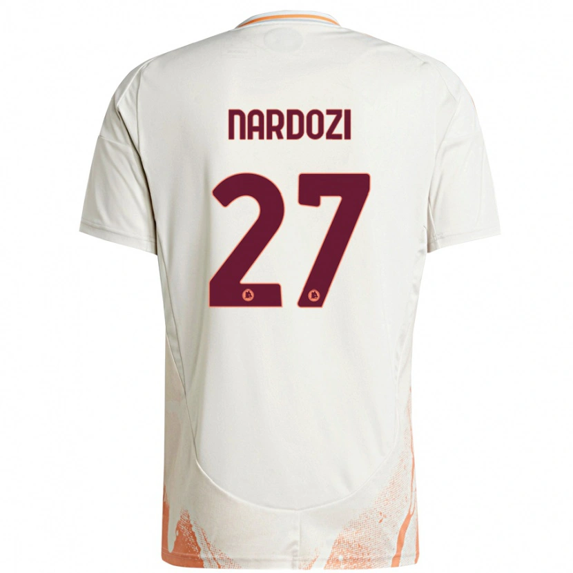 Danxen Kinder Manuel Nardozi #27 Cremeweiß Orange Auswärtstrikot Trikot 2024/25 T-Shirt