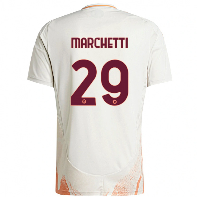 Danxen Kinder Tommaso Marchetti #29 Cremeweiß Orange Auswärtstrikot Trikot 2024/25 T-Shirt
