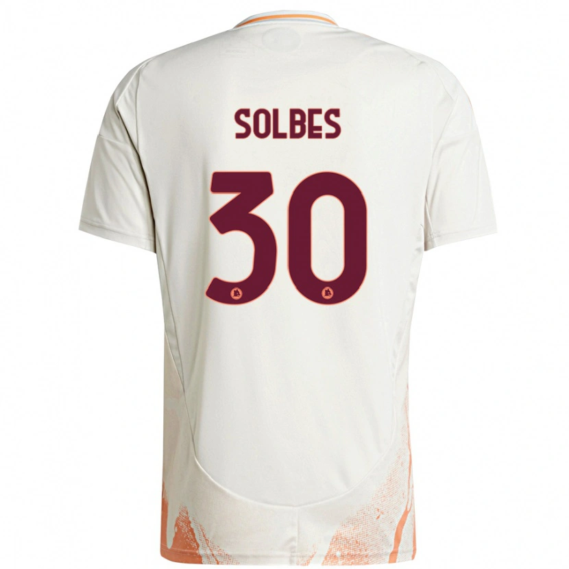 Danxen Kinder Ricardo Solbes #30 Cremeweiß Orange Auswärtstrikot Trikot 2024/25 T-Shirt