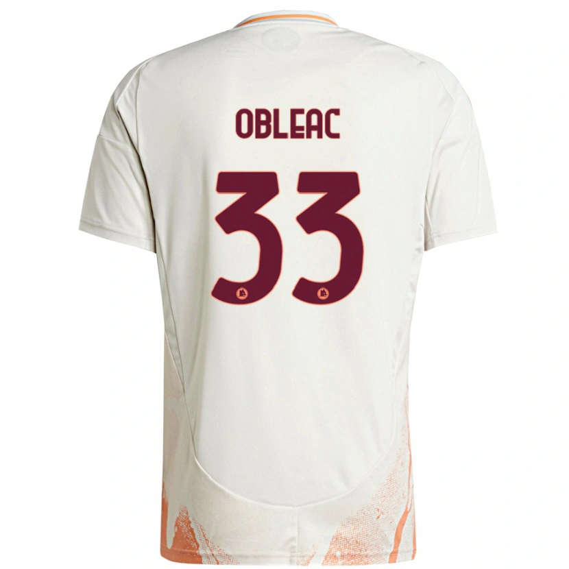 Danxen Kinder Matteo Obleac #33 Cremeweiß Orange Auswärtstrikot Trikot 2024/25 T-Shirt