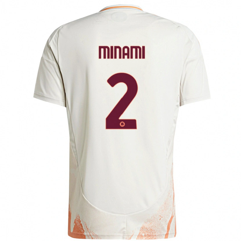 Danxen Kinder Moeka Minami #2 Cremeweiß Orange Auswärtstrikot Trikot 2024/25 T-Shirt