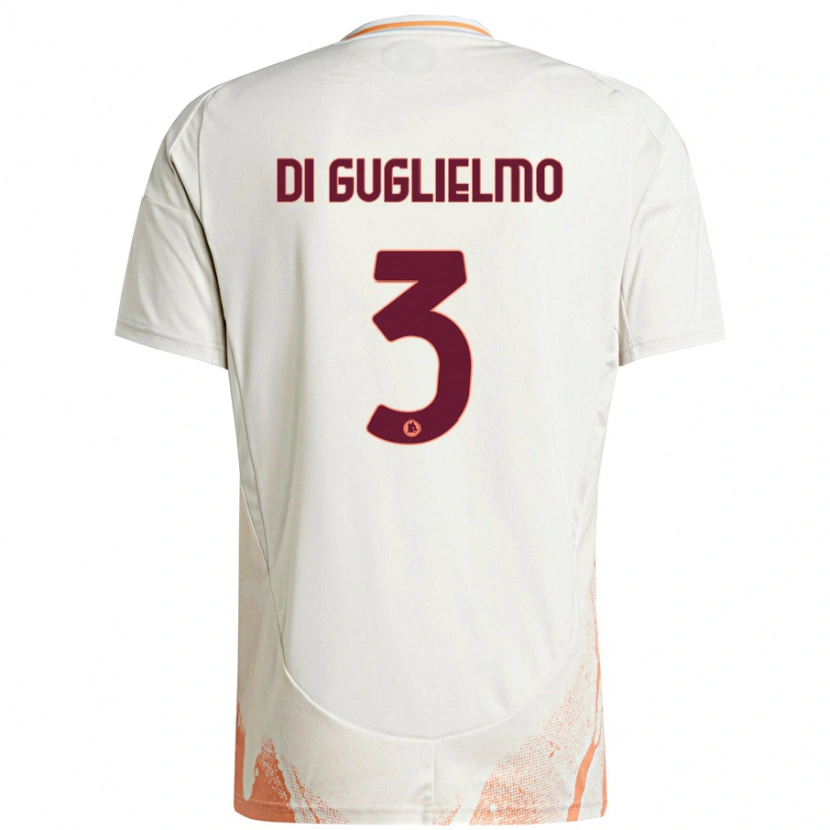 Danxen Kinder Lucia Di Guglielmo #3 Cremeweiß Orange Auswärtstrikot Trikot 2024/25 T-Shirt