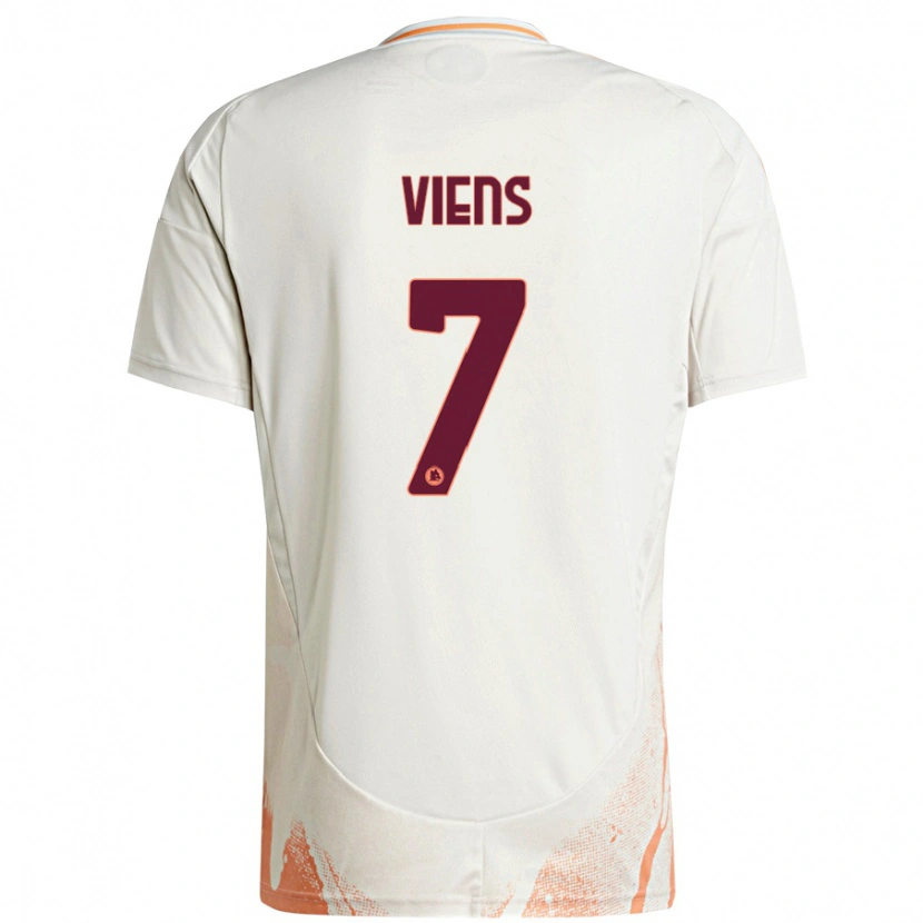 Danxen Kinder Evelyne Viens #7 Cremeweiß Orange Auswärtstrikot Trikot 2024/25 T-Shirt