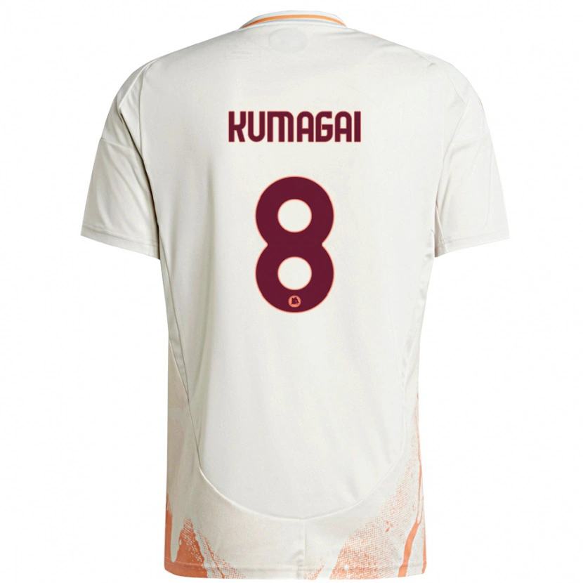 Danxen Kinder Saki Kumagai #8 Cremeweiß Orange Auswärtstrikot Trikot 2024/25 T-Shirt