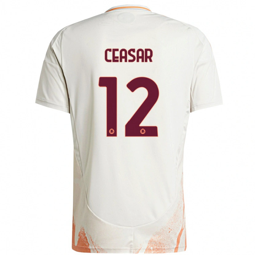Danxen Kinder Camelia Ceasar #12 Cremeweiß Orange Auswärtstrikot Trikot 2024/25 T-Shirt