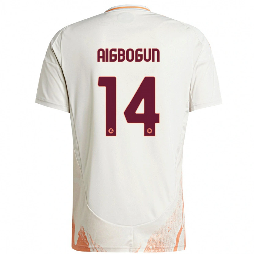 Danxen Kinder Eseosa Aigbogun #14 Cremeweiß Orange Auswärtstrikot Trikot 2024/25 T-Shirt