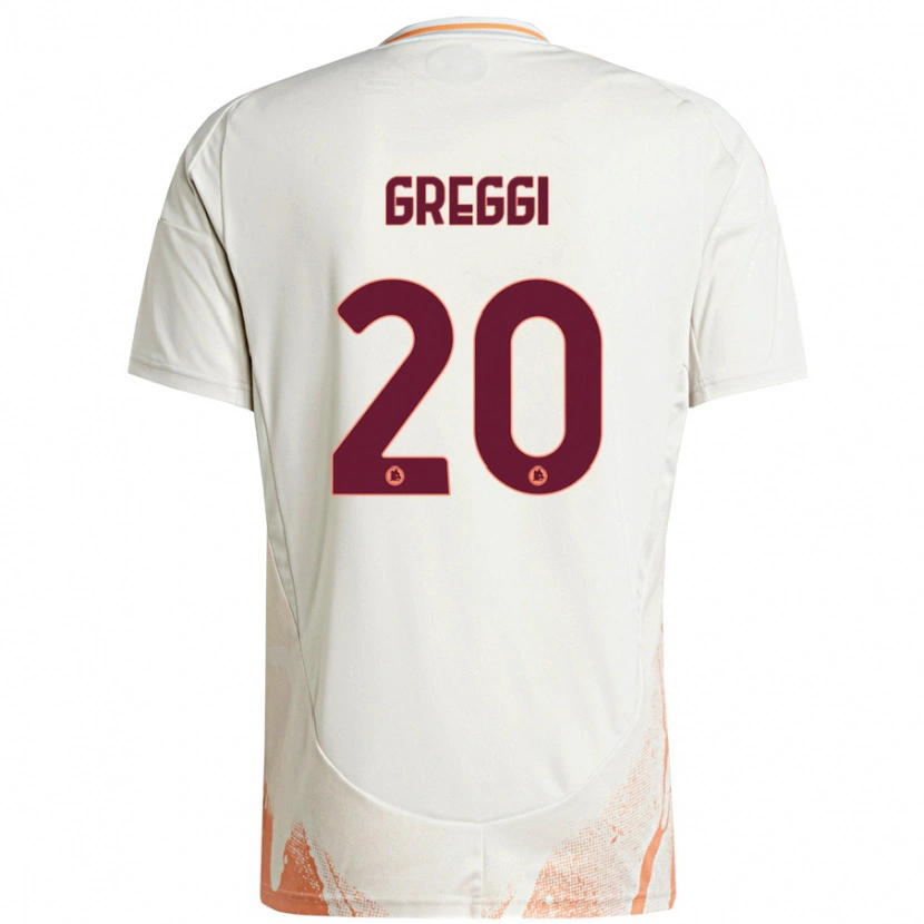 Danxen Kinder Giada Greggi #20 Cremeweiß Orange Auswärtstrikot Trikot 2024/25 T-Shirt