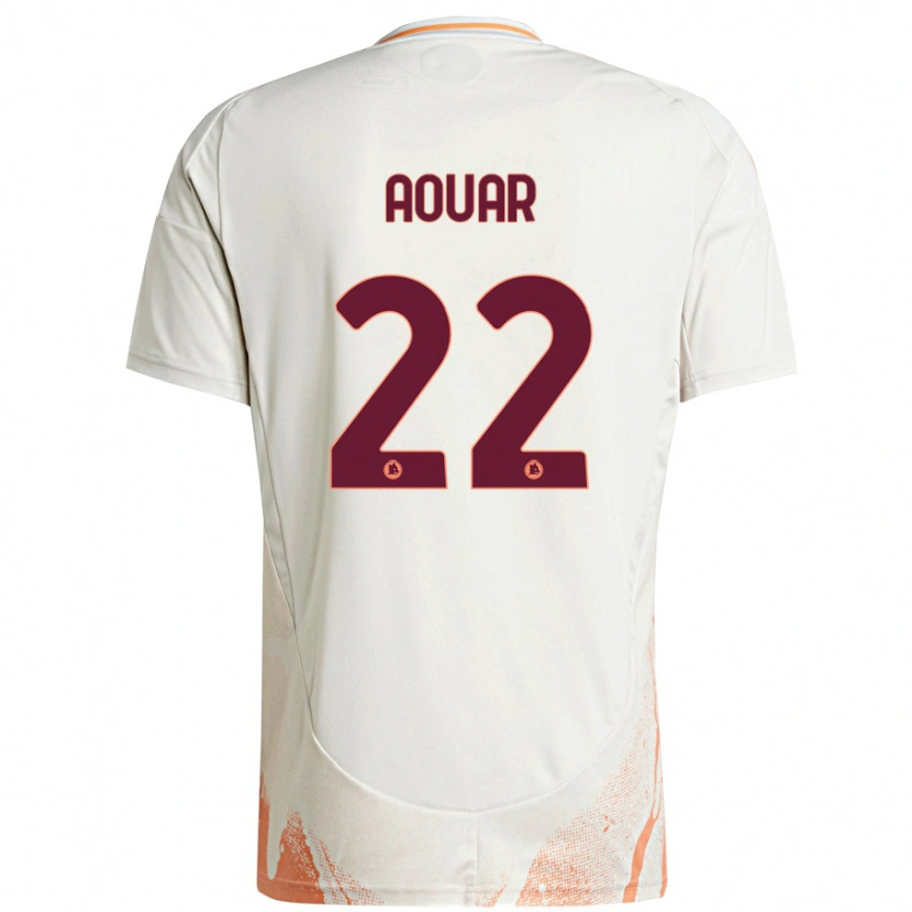 Danxen Kinder Houssem Aouar #22 Cremeweiß Orange Auswärtstrikot Trikot 2024/25 T-Shirt