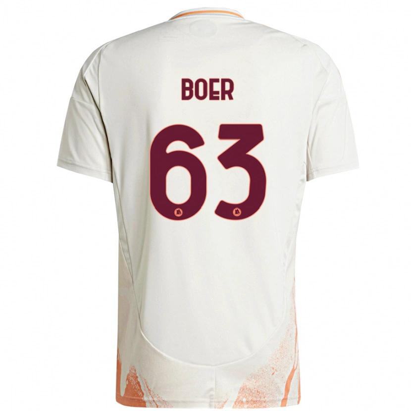 Danxen Kinder Pietro Boer #63 Cremeweiß Orange Auswärtstrikot Trikot 2024/25 T-Shirt