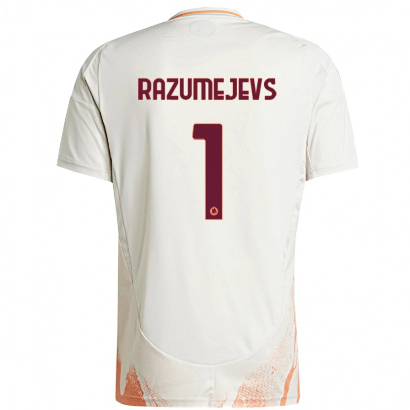 Danxen Kinder Vladislavs Razumejevs #1 Cremeweiß Orange Auswärtstrikot Trikot 2024/25 T-Shirt
