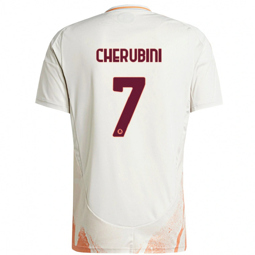 Danxen Kinder Luigi Cherubini #7 Cremeweiß Orange Auswärtstrikot Trikot 2024/25 T-Shirt
