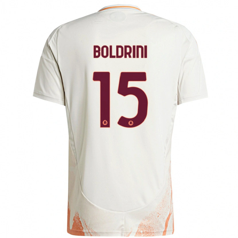 Danxen Kinder Mattia Boldrini #15 Cremeweiß Orange Auswärtstrikot Trikot 2024/25 T-Shirt