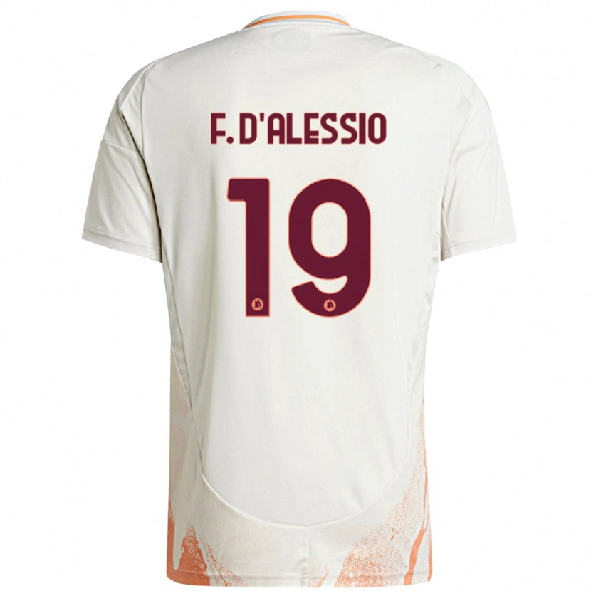 Danxen Kinder Francesco D'alessio #19 Cremeweiß Orange Auswärtstrikot Trikot 2024/25 T-Shirt